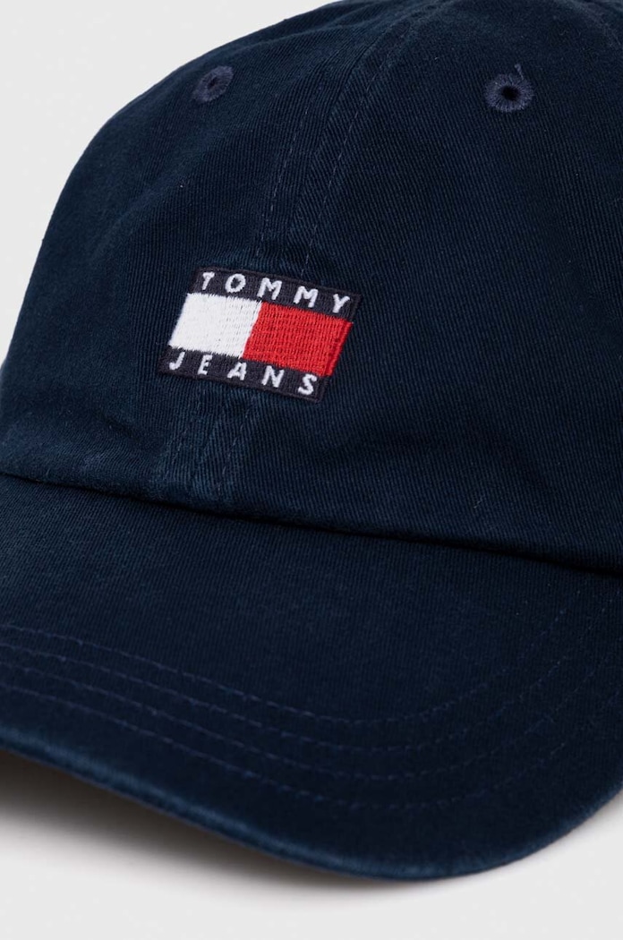 Βαμβακερό καπέλο του μπέιζμπολ Tommy Jeans AM0AM12020 σκούρο μπλε AW25