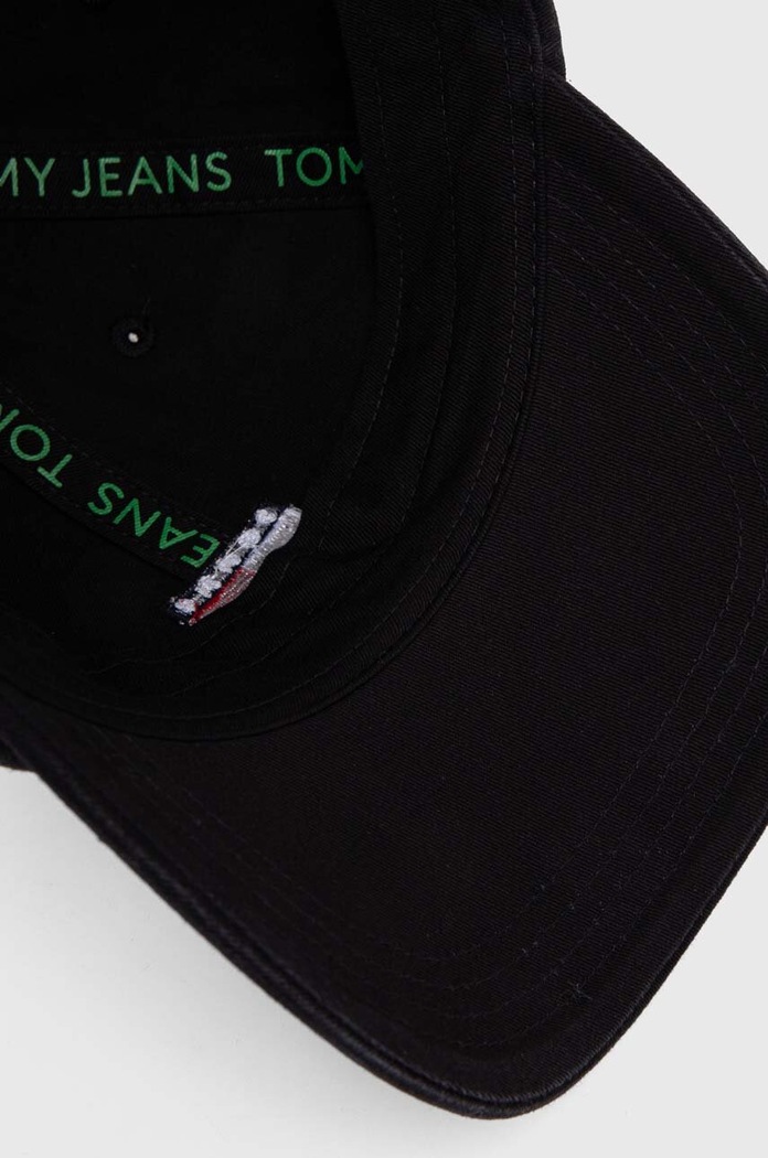 Tommy Jeans czapka z daszkiem bawełniana czarny AM0AM12020
