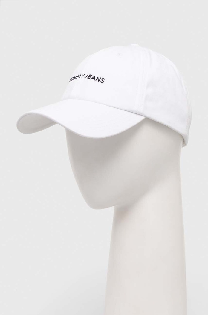 Tommy Jeans czapka z daszkiem bawełniana wzorzyste biały AM0AM12024
