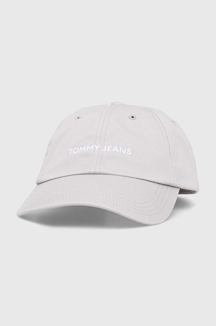 Bavlněná baseballová čepice Tommy Jeans bavlna šedá AM0AM12024