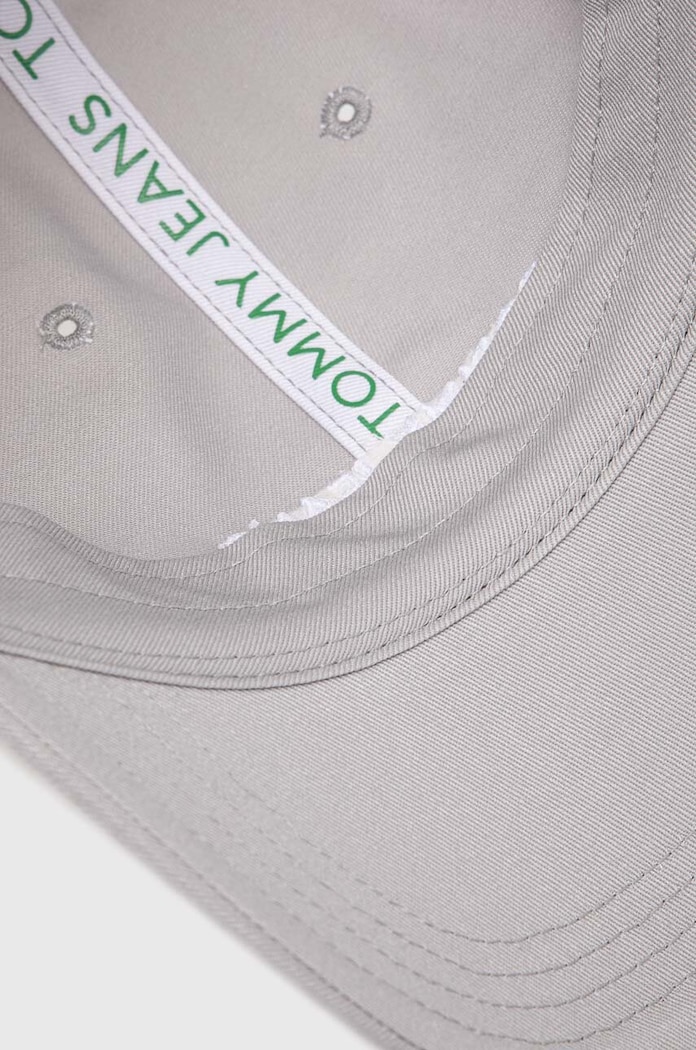 Bavlněná baseballová čepice Tommy Jeans šedá AM0AM12024