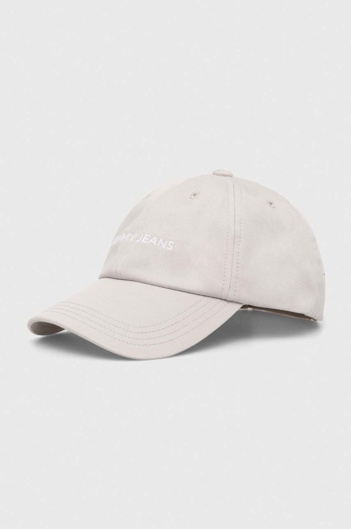 Bavlněná baseballová čepice Tommy Jeans šedá AM0AM12024