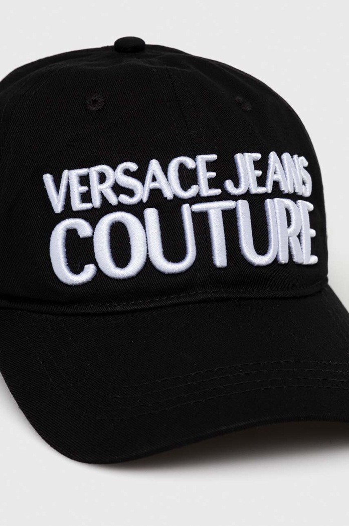 Bavlněná baseballová čepice Versace Jeans Couture 76GAZK10.ZG010 černá SS24
