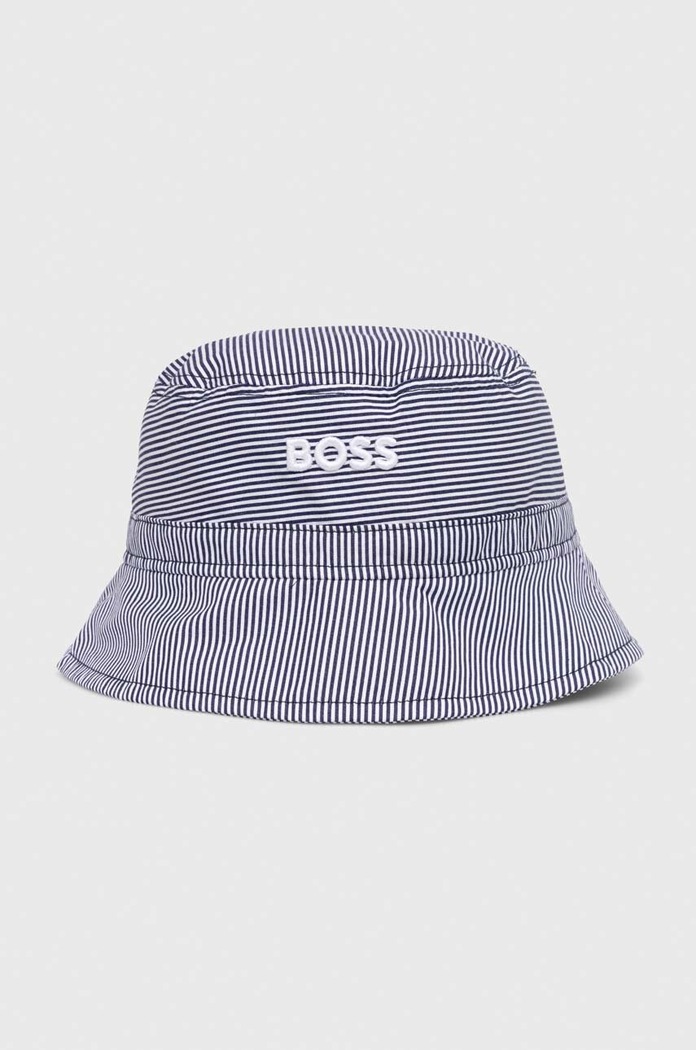 BOSS kapelusz bawełniany wzorzyste granatowy 50513211