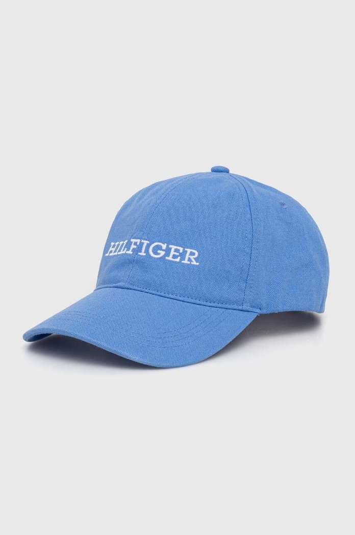 Tommy Hilfiger czapka z daszkiem bawełniana aplikacja niebieski AM0AM12154