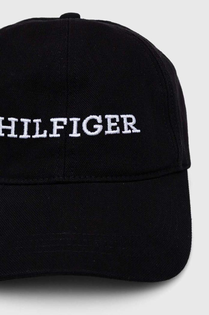 Bavlněná baseballová čepice Tommy Hilfiger AM0AM12154 černá SS24