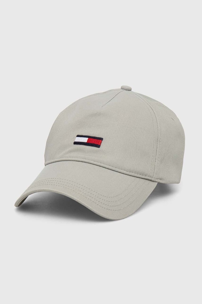 Bavlněná baseballová čepice Tommy Jeans bavlna šedá AM0AM11692