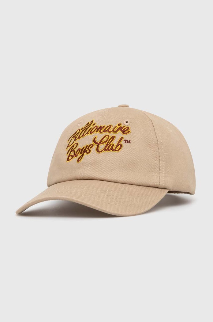 Billionaire Boys Club czapka z daszkiem bawełniana Script Logo Embroidered aplikacja beżowy B24144