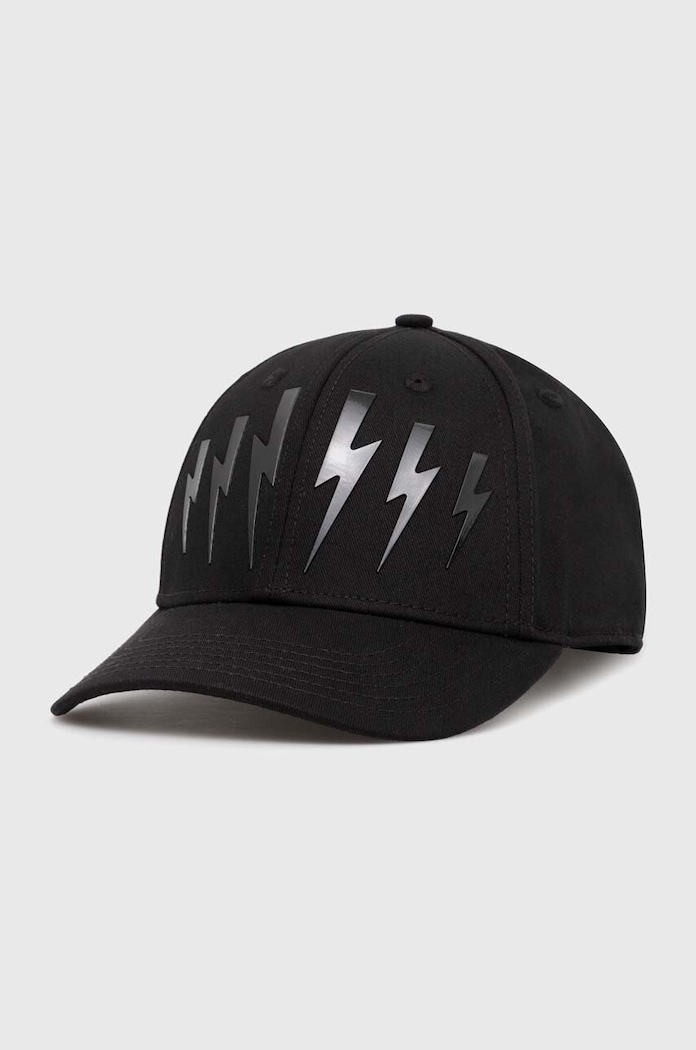 Neil Barrett Bavlněná čepice Neil Barrett Bolt Cotton Twill Six Panels Cap černá MY77320A.Y9501.001N