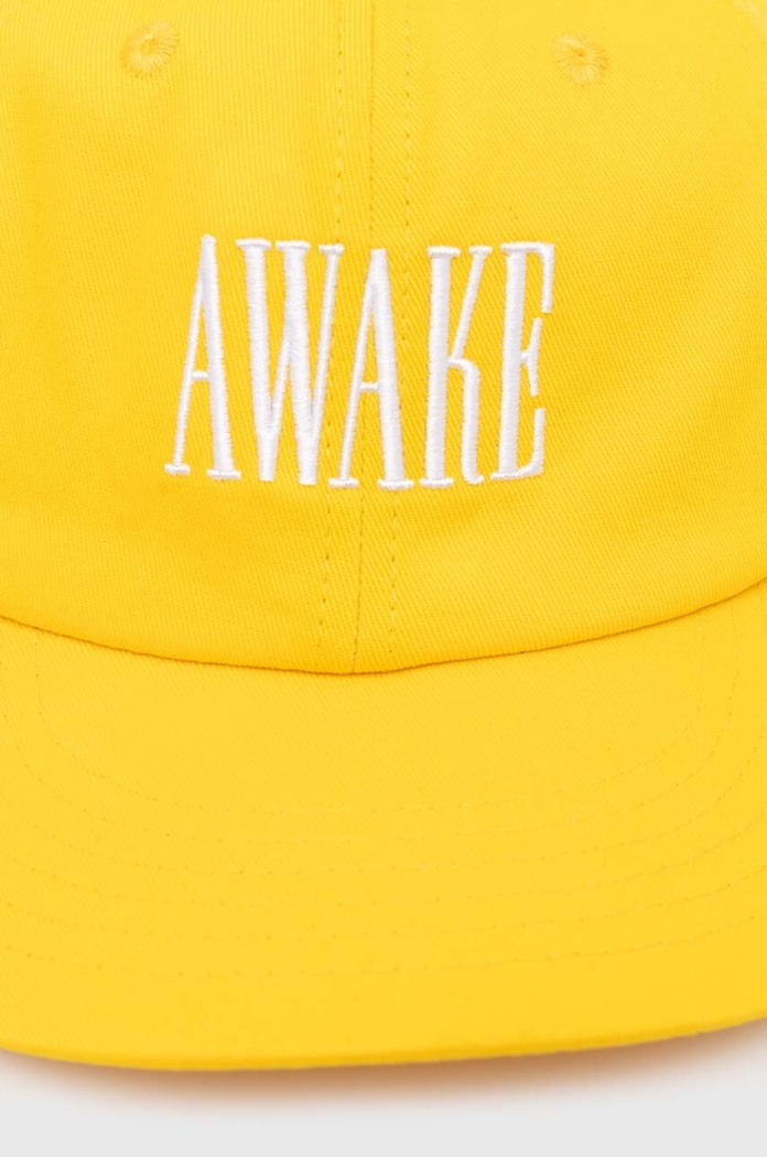 Βαμβακερό καπέλο του μπέιζμπολ Awake NY Logo Hat SP24.HT004 κίτρινο SS24
