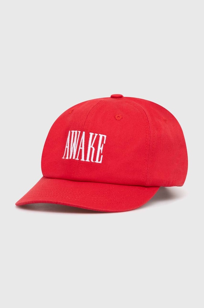 Βαμβακερό καπέλο του μπέιζμπολ Awake NY Logo Hat απλικέ κόκκινο SP24.HT004
