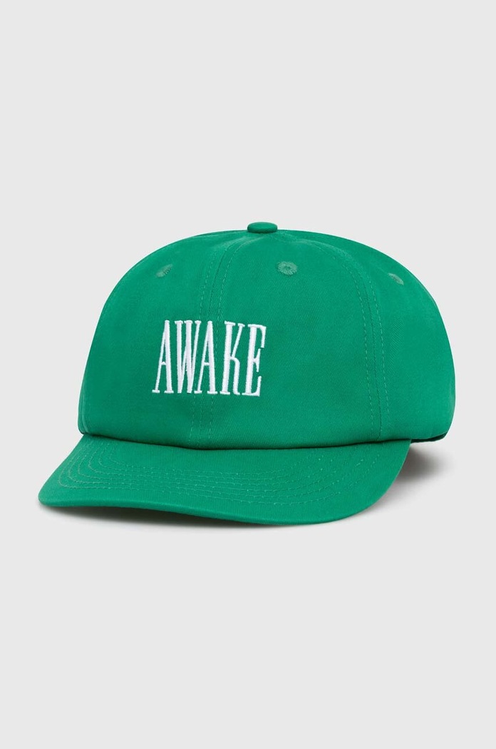 Pamučna kapa sa šiltom Awake NY Logo Hat natpis zelena SP24.HT004