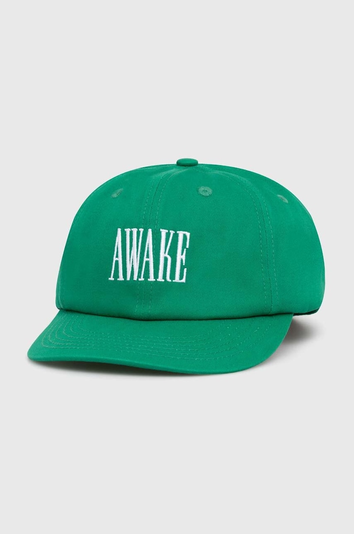 Pamučna kapa sa šiltom Awake NY Logo Hat natpis zelena SP24.HT004