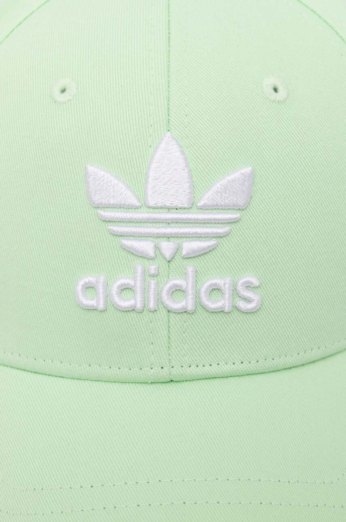 Bavlněná baseballová čepice adidas Originals IW1786 zelená SS24