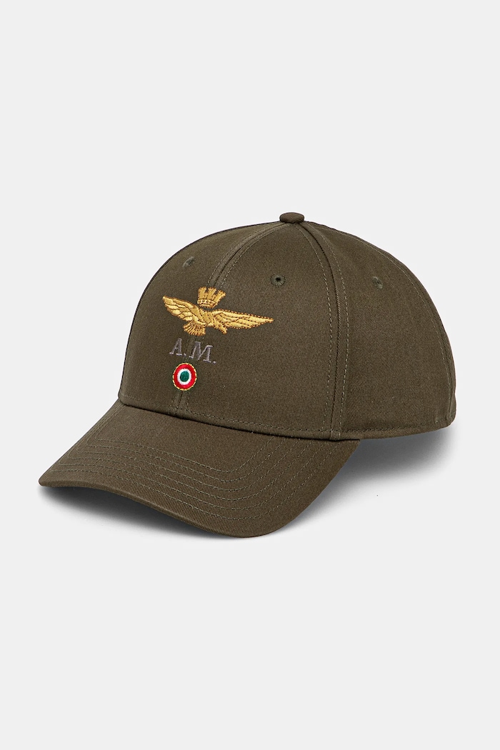 Aeronautica Militare czapka z daszkiem bawełniana zielony HA1100CT2848