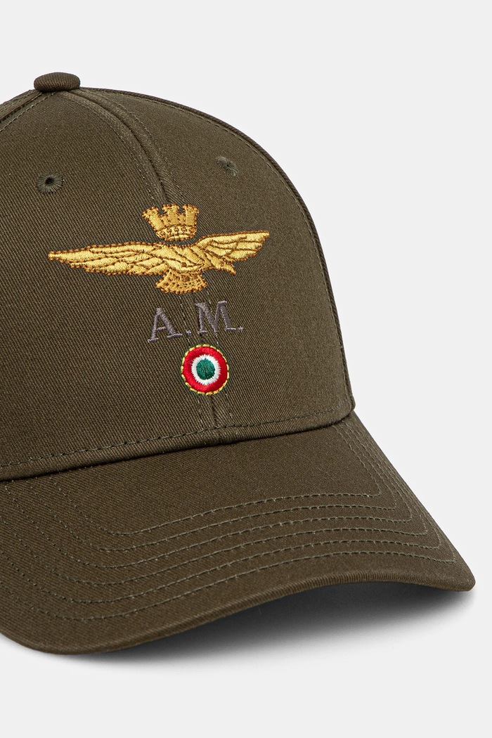 Aeronautica Militare czapka z daszkiem bawełniana HA1100CT2848 zielony SS25