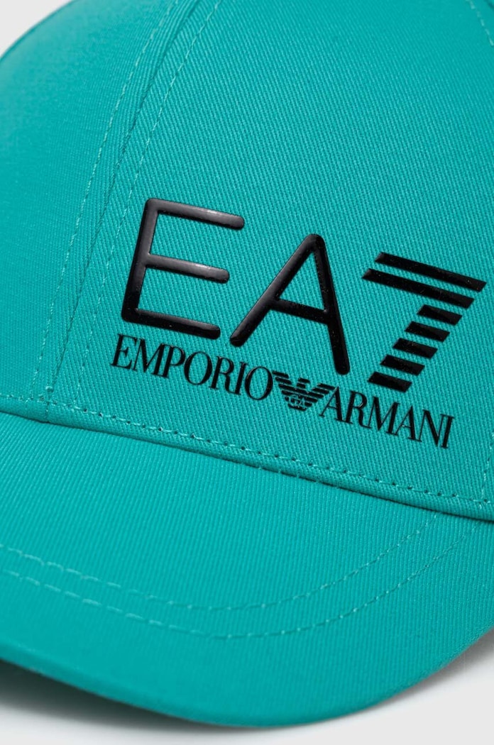 EA7 Emporio Armani czapka z daszkiem bawełniana CC010.247088.26483 turkusowy SS24