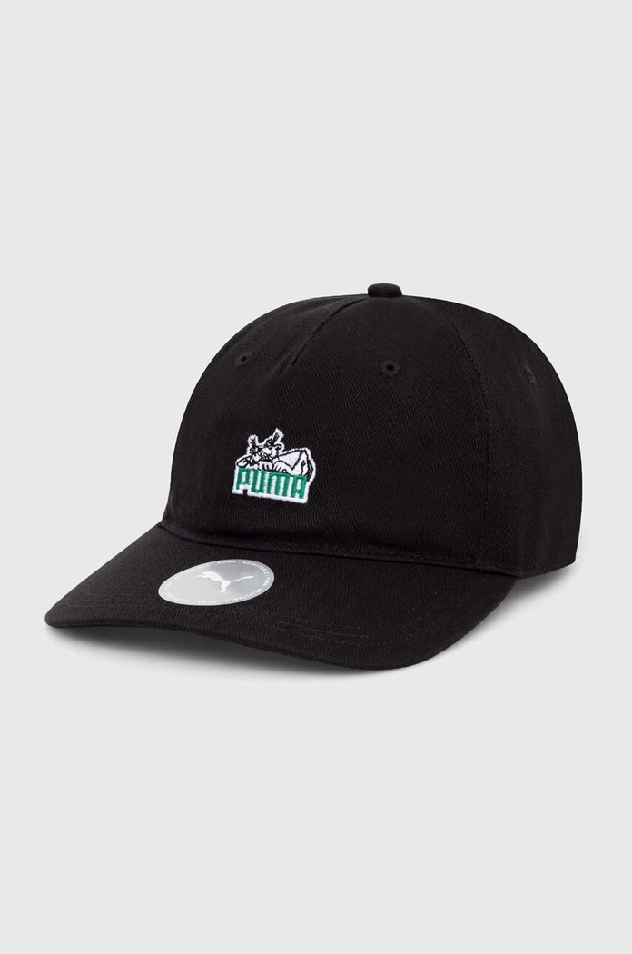 Puma cotton baseball cap Skate Relaxed Low Curve applique black 025131