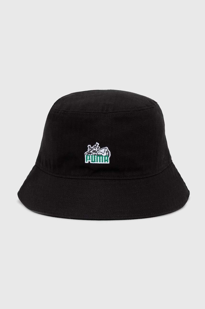 Puma cotton hat Skate Bucket applique black 025133