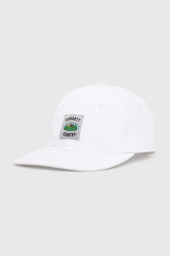 Pamučna kapa sa šiltom Carhartt WIP Field Cap natpis bijela I033216.02XX
