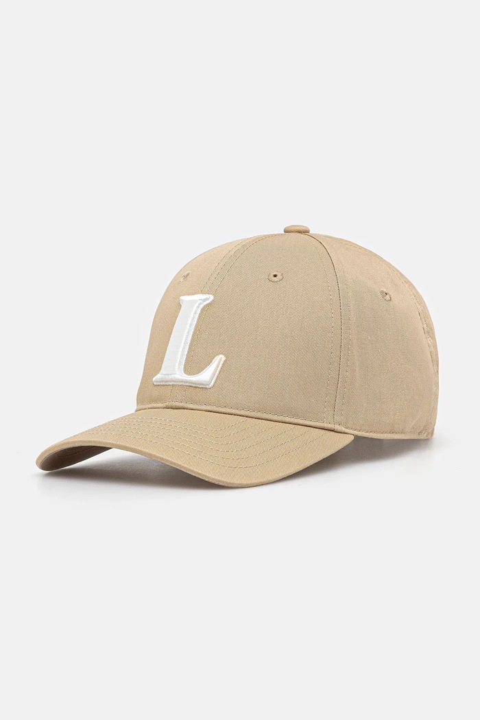 Lacoste Καπέλο μπέιζμπολ απλικέ μπεζ RK0342