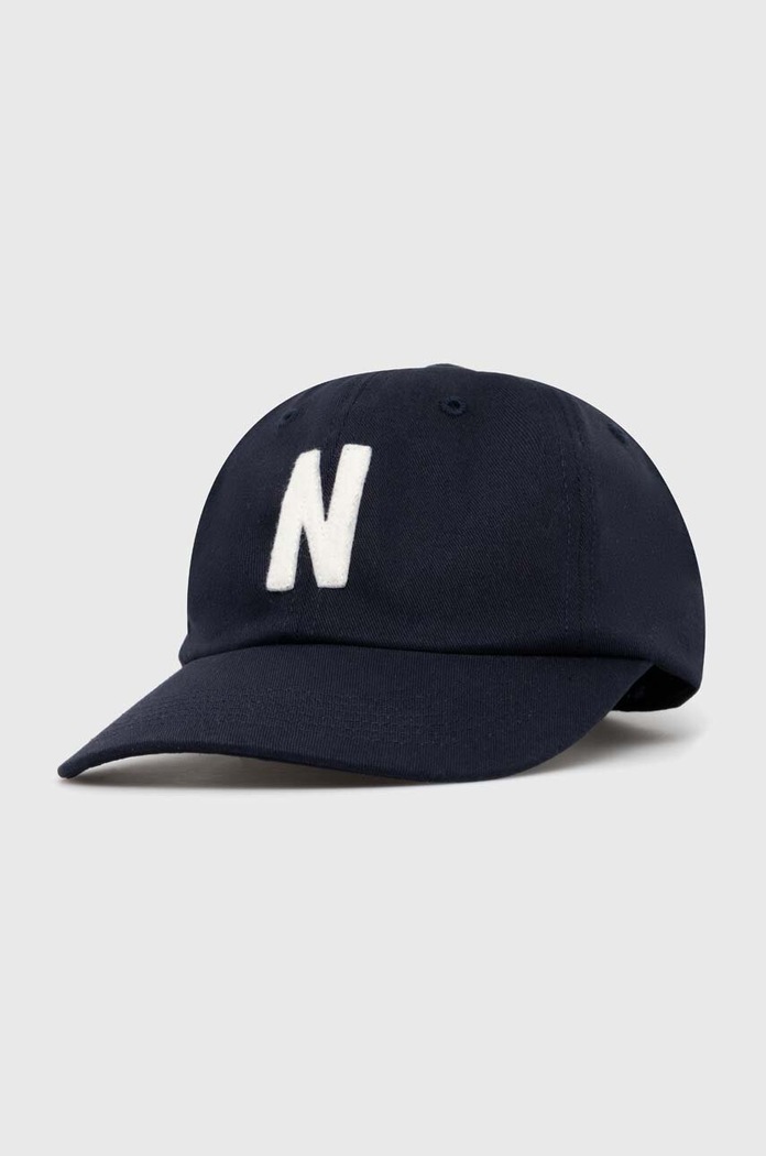 Norse Projects cotton baseball cap Felt N Twill Sports Cap applique navy N80.0128.7004