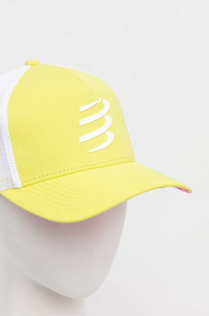 Compressport czapka z daszkiem trucker bawełniana Trucker XHWU4190 żółty SS26