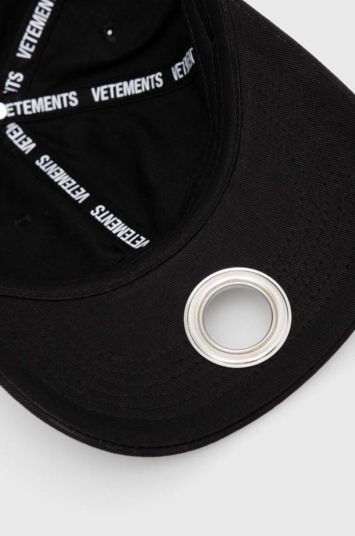 VETEMENTS czapka z daszkiem bawełniana Ring Cap UE64CA300B czarny