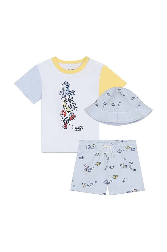 Kenzo Kids Compleu bebe alb K60064.