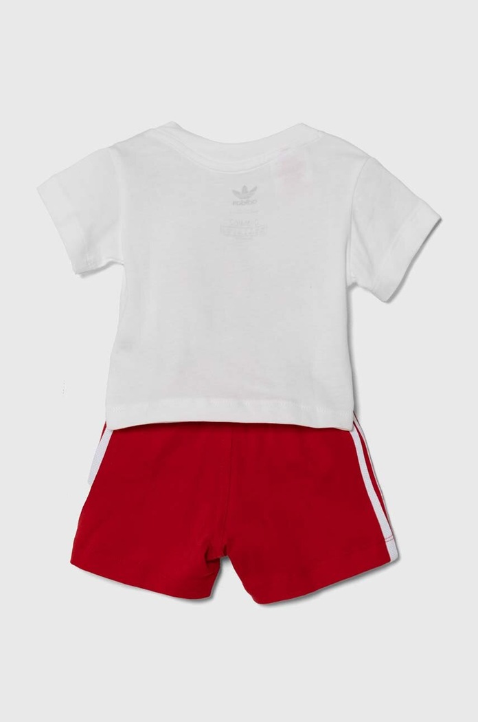 adidas Originals komplet bawełniany niemowlęcy IB8639 czerwony SS24