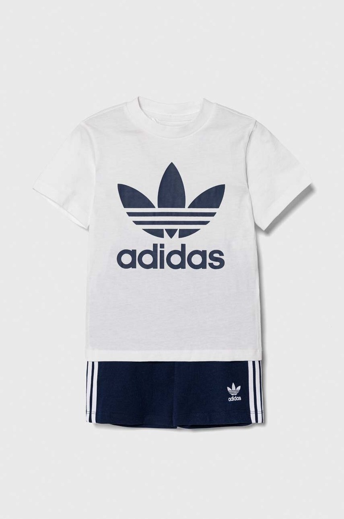 Бебешки памучен комплект adidas Originals щампа бял IB8638