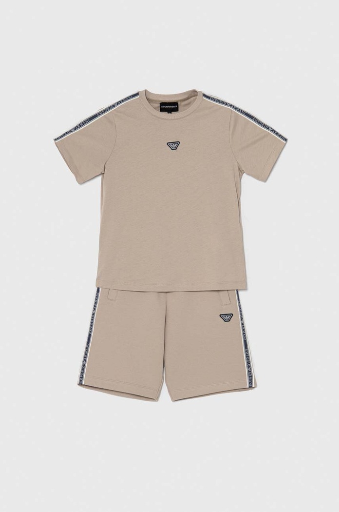Emporio Armani compleu copii tricotaj maro 3D4VJG.1JPZZ