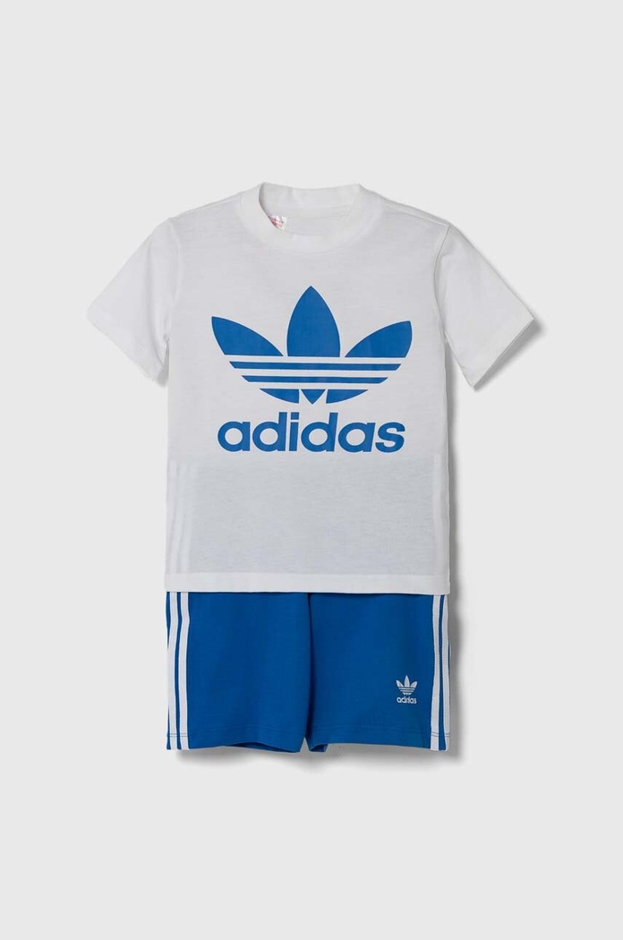 Βρεφικό βαμβακερό σετ adidas Originals στάμπα μπλε IR6868