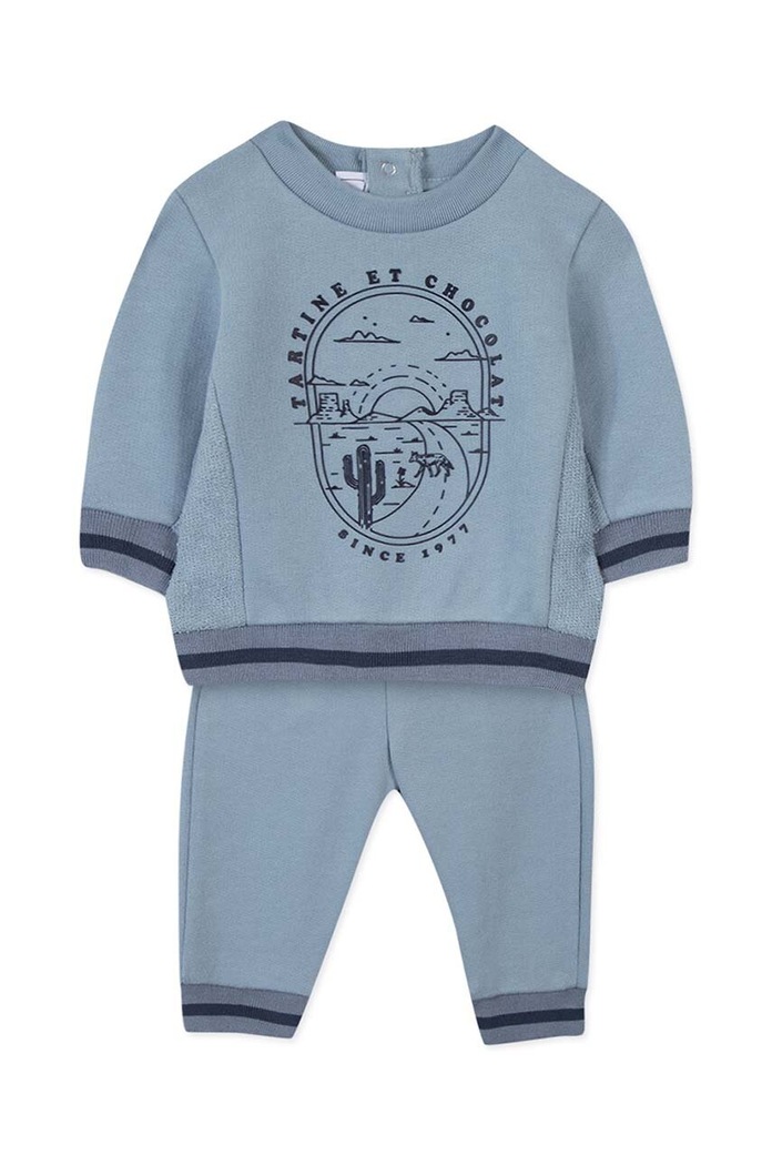 Tartine et Chocolat dres bawełniany niemowlęcy TY35001.80.94 niebieski SS24