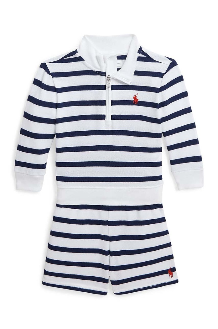 Dětská bavlněná souprava Polo Ralph Lauren pletenina námořnická modř 320942256001