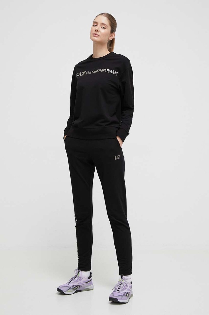 Trenirka EA7 Emporio Armani Z elastanom črna 8NTV54.TJTXZ