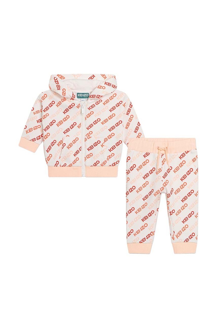 Kenzo Kids dres bawełniany niemowlęcy wzorzyste biały K60099.
