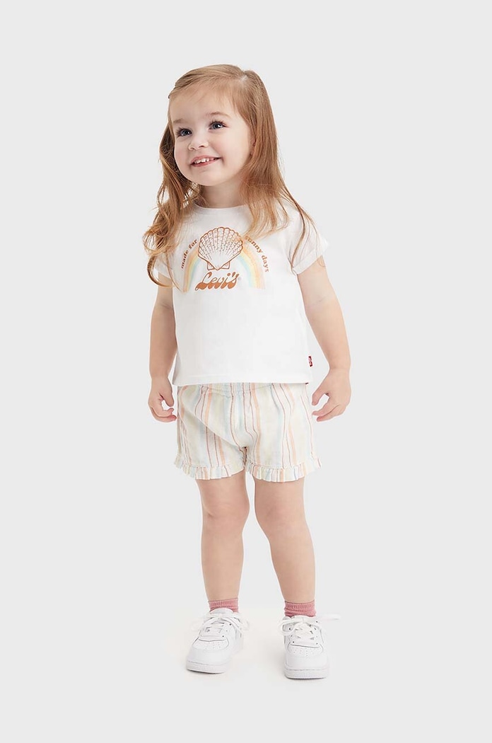 Levi's compleu bebe LVG SHELL TEE & SHORT SET tricotaj galben 1EK066