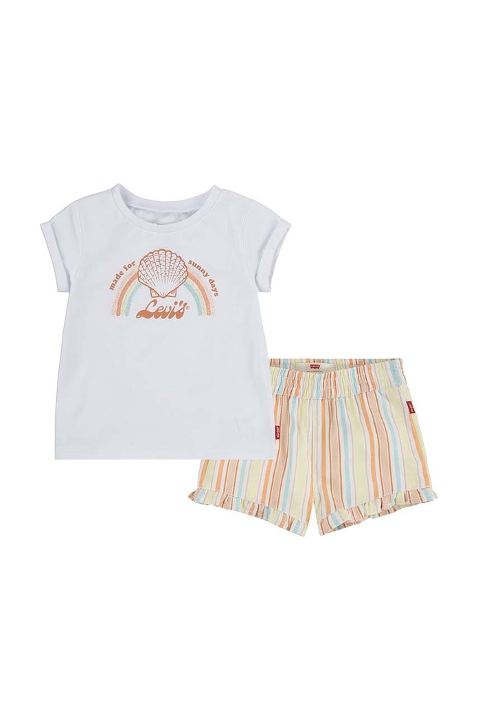 Levi's compleu bebe LVG SHELL TEE & SHORT SET 1EK066 galben SS24