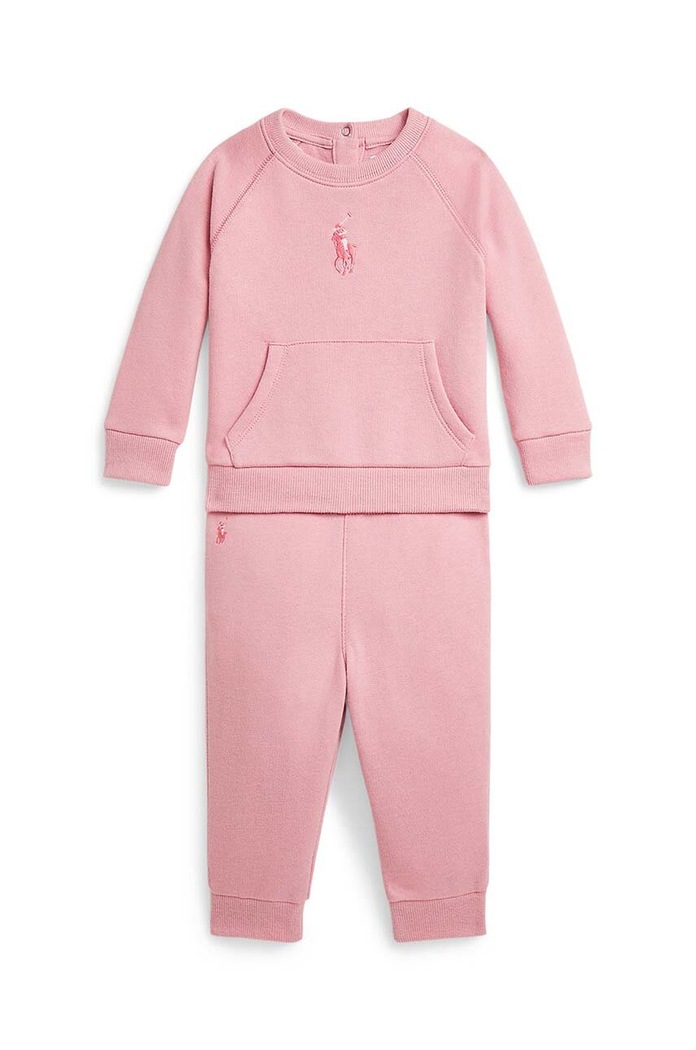 Tepláková súprava pre bábätká Polo Ralph Lauren pletenina ružová 310942248001