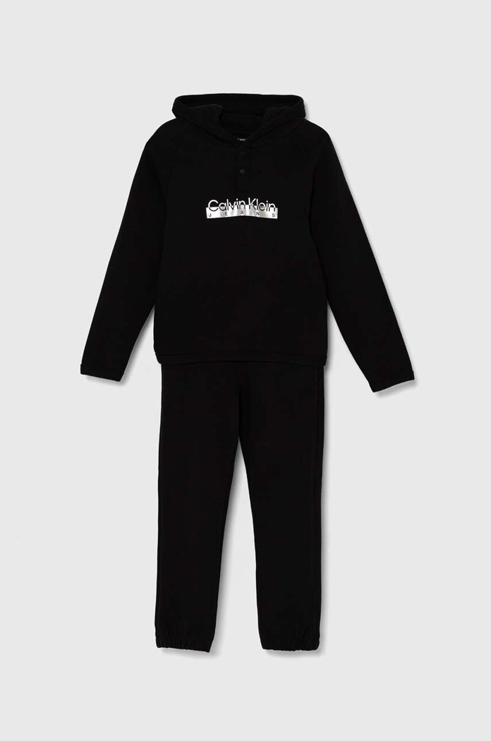 Calvin Klein Jeans dres bawełniany dziecięcy nadruk czarny IN0IN00143.PPYH