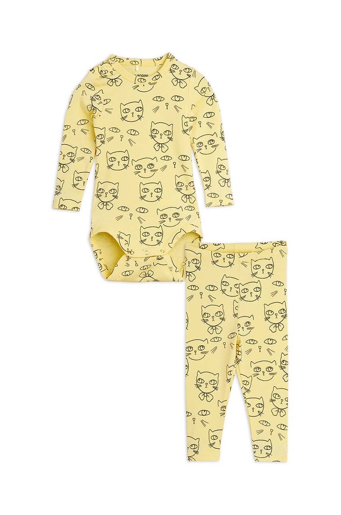 Mini Rodini Compleu bebe Cathlethes galben 2424010623