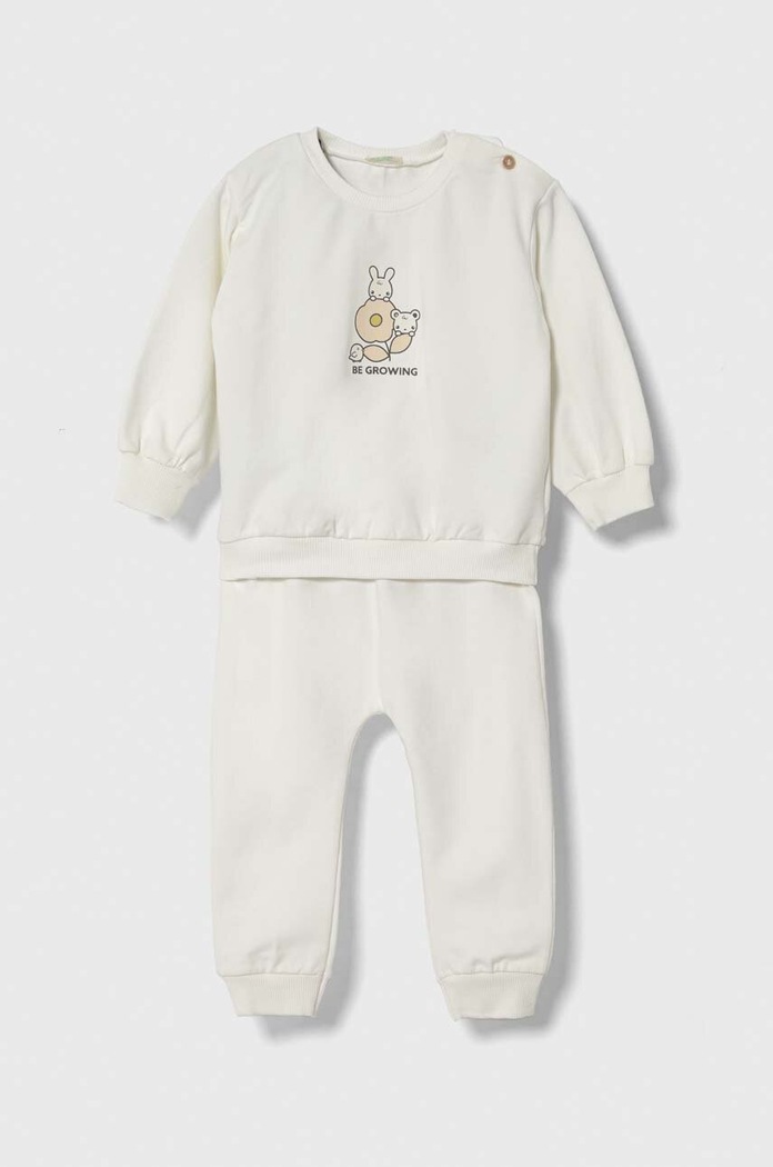 United Colors of Benetton komplet niemowlęcy dzianina biały 3MDUAK00F.W.Seasonal
