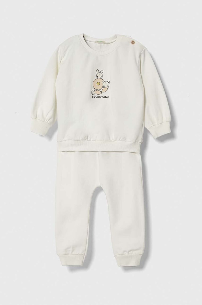United Colors of Benetton komplet niemowlęcy dzianina biały 3MDUAK00F.W.Seasonal