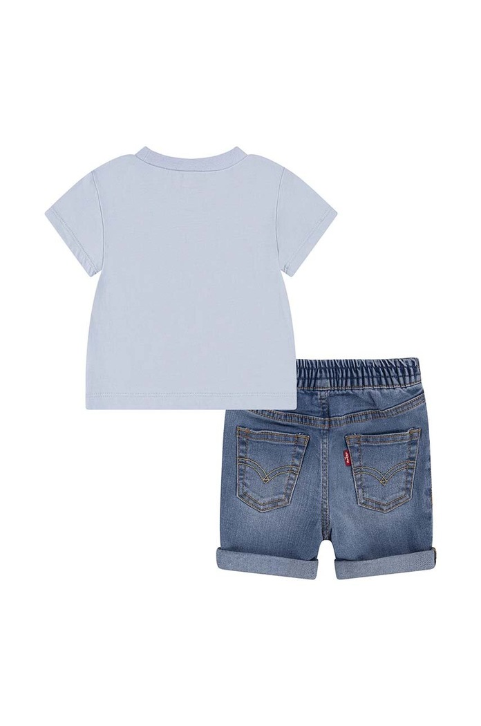 Băieți Levi's compleu bebe LVB CRITTER STACKED LOGO TEE S 6EK235 albastru