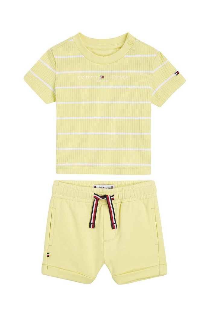 Tommy Hilfiger compleu bebe tricotaj galben KN0KN01813.PPYH