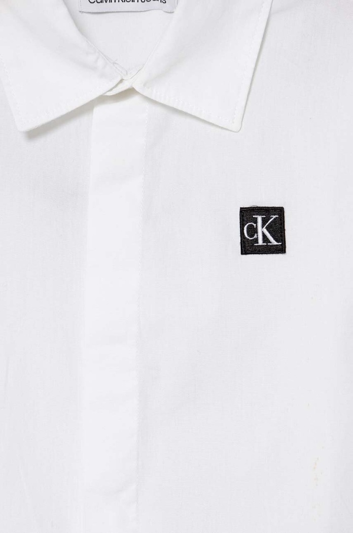 Chłopiec Calvin Klein Jeans koszula bawełniana dziecięca IB0IB01962.128.176.PPYH biały