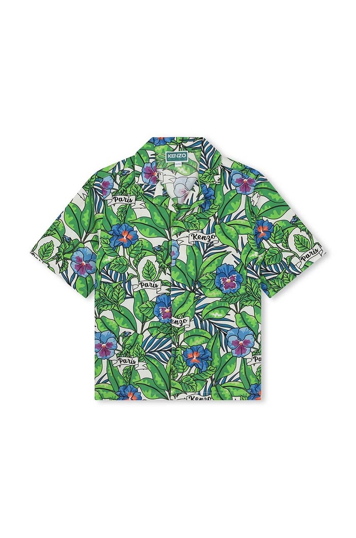 Kenzo Kids Camasa de bumbac pentru copii K60292. turcoaz SS24