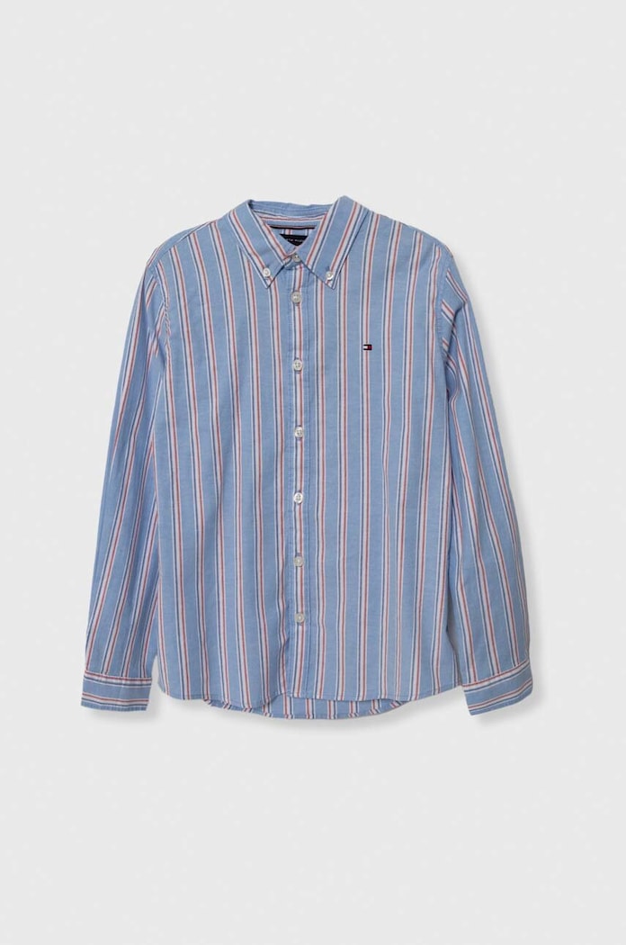 Dětská košile Tommy Hilfiger dlouhý modrá KB0KB08729.PPYH