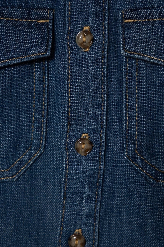 Dečki Otroška jeans srajca United Colors of Benetton 5AD6GQ01O.P.Seasonal mornarsko modra